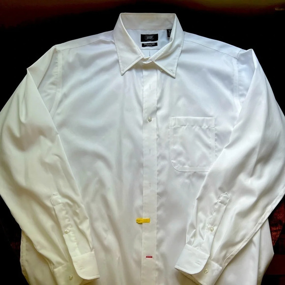 Berkeley Jensen wrinkle free mens dress shirt. White, size: XL. 17-17 1/2 36/37 - Picture 1 of 9